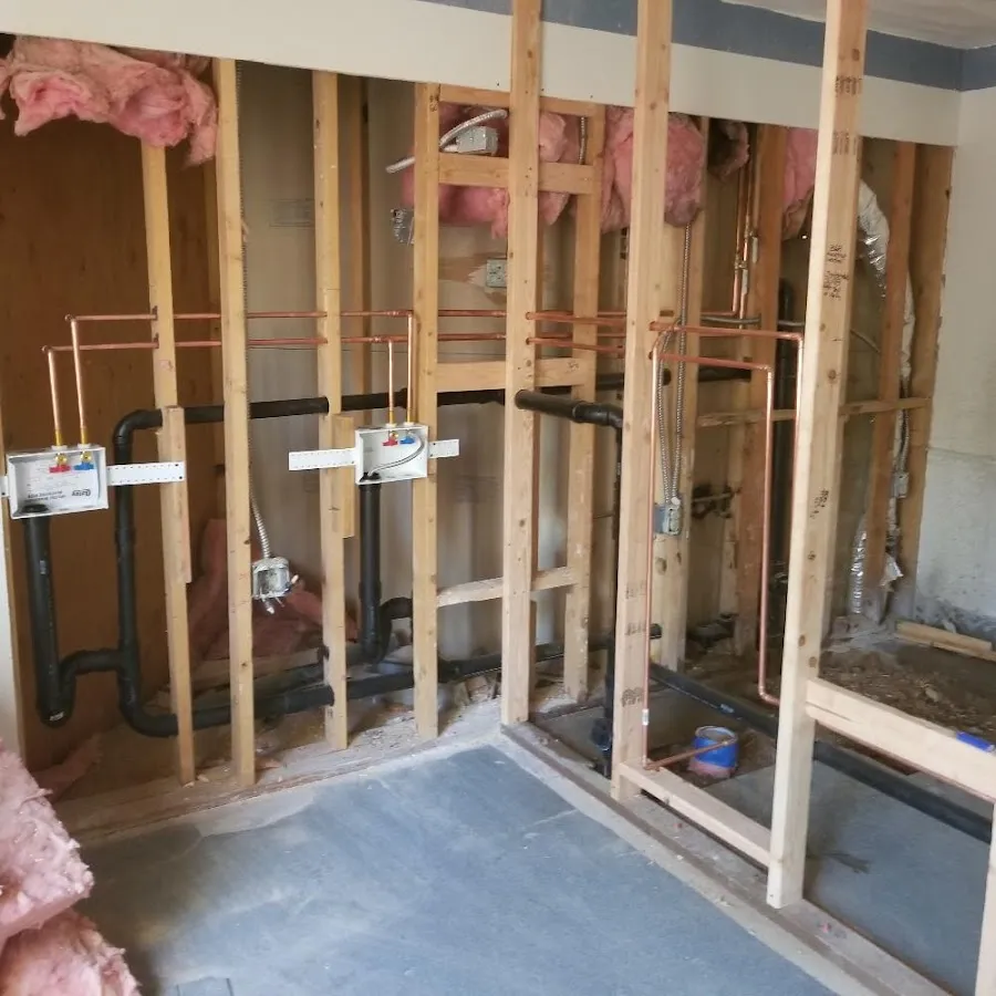 Copper pipe rough-in and plumbing installation in Glassboro